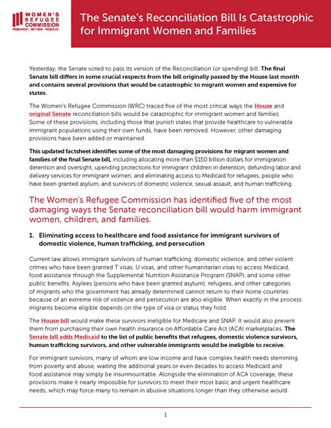 The Senate-Passed Reconciliation Bill Will be Catastrophic for Immigrant Women and Families ...