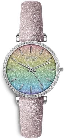 BRUNO MILANO Fashion Forward Diamond Studded Bezel Analogue Watch with ...