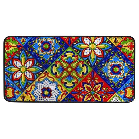 Buy ZHONGJI Kitchen Rug Bathroom Mat ﻿Mexican Talavera Ceramic Tile ...