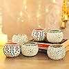 Buy TIED RIBBONS Pack of 6 Mosaic Glass Votive Tealight Candle Holders ...