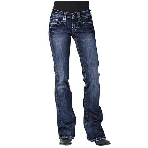 TMOYZQ Women's Low Rise Bootcut Jeans Stretchy Flare Jeans Bell Bottom ...