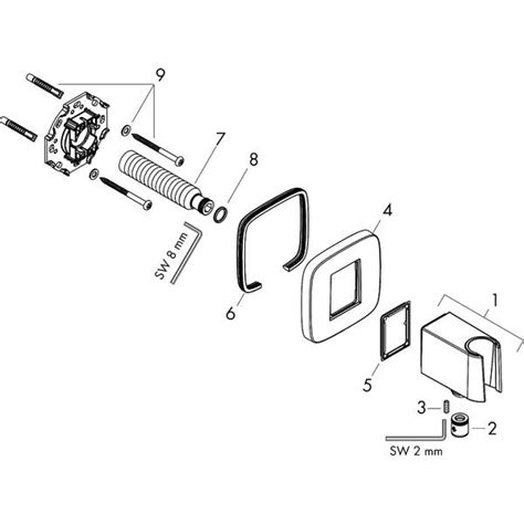 hansgrohe Shower support: FixFit Q, Wall outlet with shower holder ...
