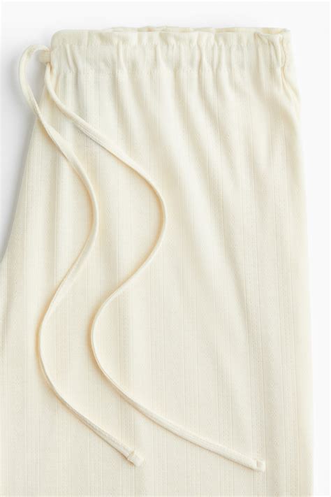 Pointelle pyjama bottoms - Light yellow - Ladies | H&M IN