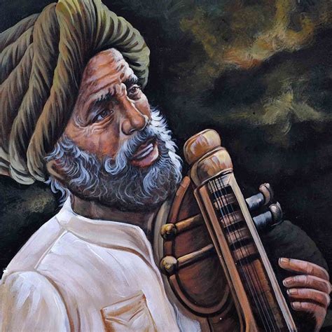 Ancestral Rajasthani Folk Singer Protrait Painting (24*36 Inches) – TOKENZ