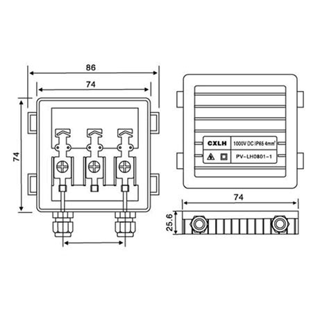 Solar Junction Box PV Connector with 1 Diode for Solar Panel 20W-50W 6A ...