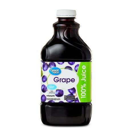 Great Value 100% Concord Grape Juice, 64 fl oz with Vitamin C - Walmart.com