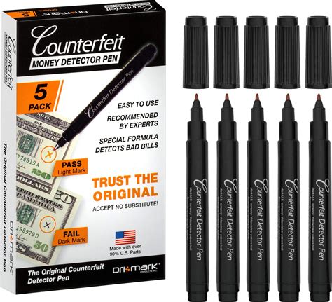 Amazon.com : SILVER by AccuBANKER (5 Counterfeit Pens) Counterfeit Bill ...