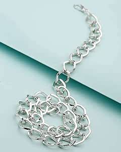 Designer Smart & Trendy Silver Plated Chain for Men - Silver : Amazon ...