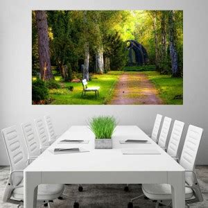 Bench Carved Stones Cemetery Wallpaper Poster No Framed Large Painting ...