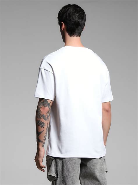 White Graphic Print Cotton T-shirt
