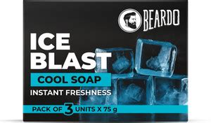 BEARDO Ice Blast Cool Soap Bathing Bar | Instant Freshness | Cooling ...