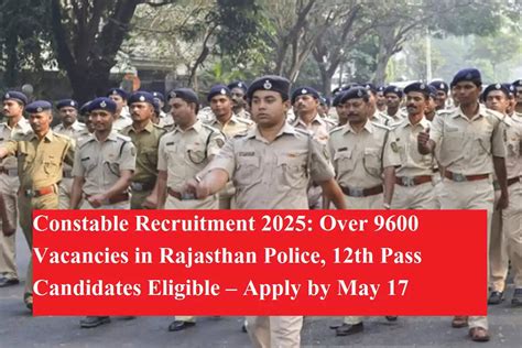 Constable Recruitment 2025: Over 9600 Vacancies in Rajasthan Police ...