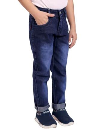 Buy K.C.O.Y. Boy's Denim Regular Fit Strechable Faded Dark Blue Mid ...