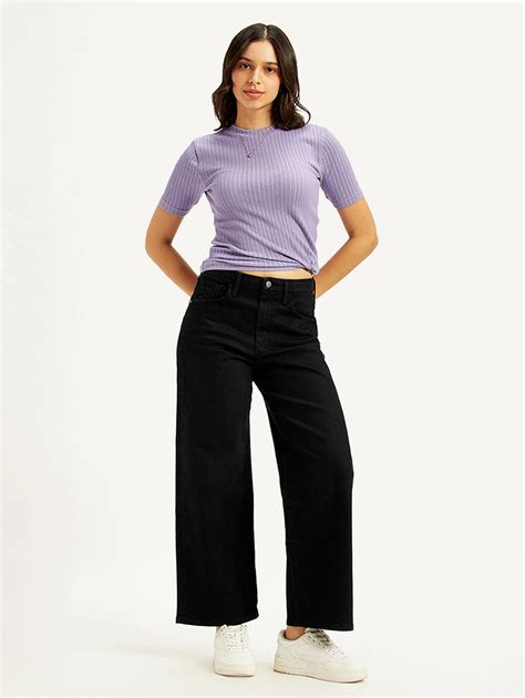 Women's Redloop Black Wide Leg Fit High Rise Jeans – Levis India Store