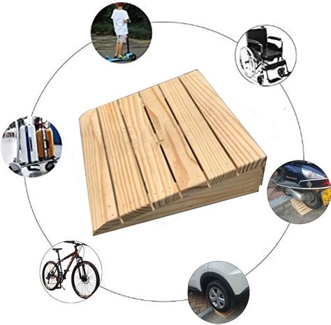 Buy ZJMAMA 3/4/5/6/7/8 Inch Curb Steps Ramp, Wood Threshold Ramps for ...