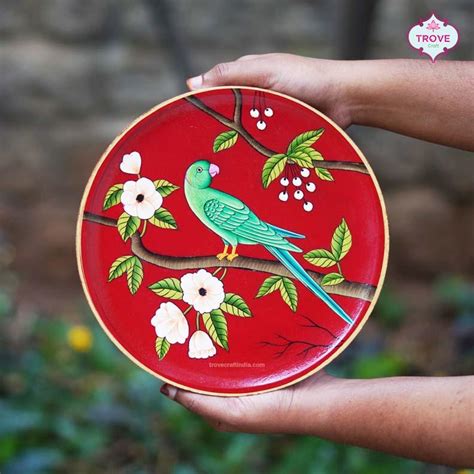 9" Parrot Pichwai Wall Décor Plate – Trove Craft India