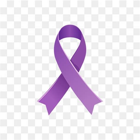 Purple world cancer day ribbon Free stock png
