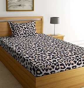 NHD HOME Cotton 180 TC Printed Bedsheet for Single Bed with 1 King Size ...