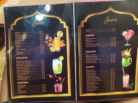 Menu at Mataam-Al Rahath, Kollam