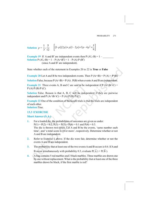 Image result for Probability Class 12 PDF