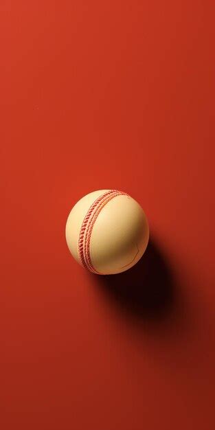 There is a white ball on a red surface with a shadow generative ai ...