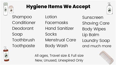 Personal Hygiene Items To Donate at Harrison Grove blog