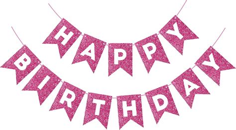 Hooqict Hot Pink Happy Birthday Banner Birthday Sign for India | Ubuy