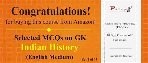 Practice Guru Selected MCQs on GK - Indian History Set 2 of 13 (Email ...