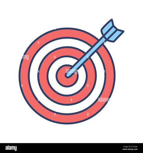 Bullseye target. Arrow hitting the center of a target, symbolizing ...