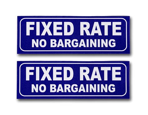eSplanade Fixed Price No Bargaining Sign Sticker Decal - Easy to Mount ...
