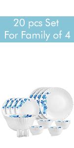 Cello Opalware Dazzle Series Winter Pine Dinner Set, 18 Units | Opal ...