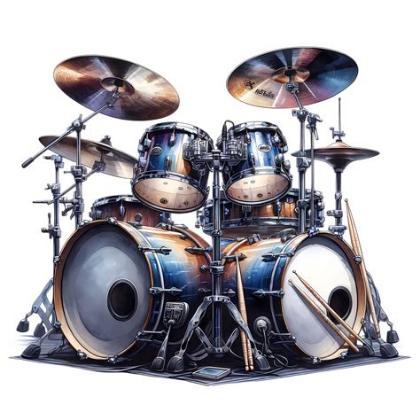 Drum Clipart - 10 High-quality Jpgs - Drum Set Clipart Bundle - Wall ...