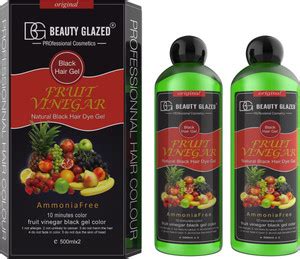 Beauty Glazed Fruit Vinegar Gel Hair Color - Black + Hair Dye Brush ...