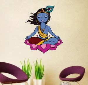 Decor Villa 60 cm Wall Sticker (Blue krishna,Surface Covering Area -60 ...