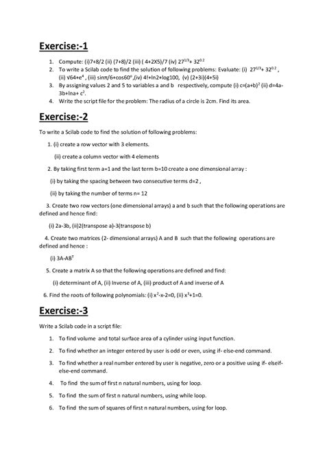 LAB Exercies - Exercise:- 1 Compute: (i)7+8/2 (ii) (7+8)/2 (iii) ( 4 ...