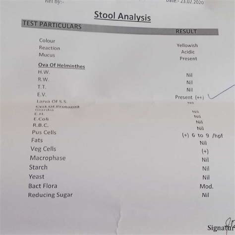 Image result for Stool Sample Test Results