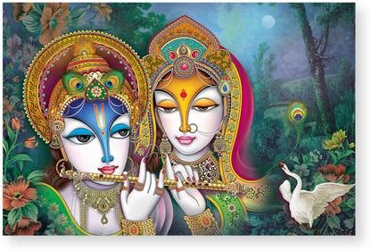 Hindu God Shri Radhe Krishna Digital Photo Poster With Uv Textured 149 ...