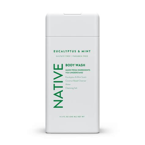 Native Natural Body Wash, Eucalyptus and Mint, Sulfate Free, 11.5 oz ...