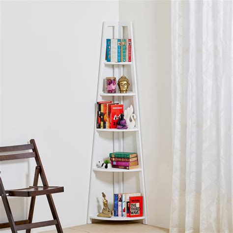 Buy Delfina NXT Corner 5-Tier Corner Book Shelf - White from Home ...