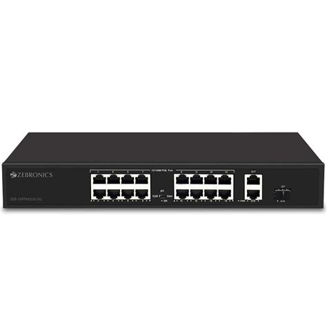 Zebronics ZEB-16PPM2UG-SG 16-Port Unmanaged Network Switch with 19 ...
