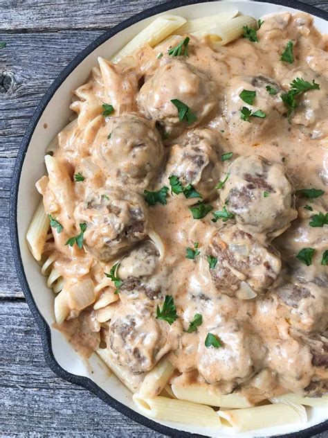 Beef Stroganoff Meatballs - A Pretty Life In The Suburbs