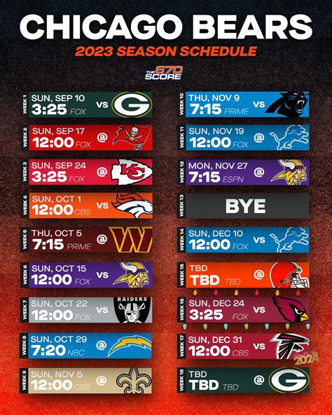 Printable Chicago Bears Schedule 2025 - Download Printable Schedules