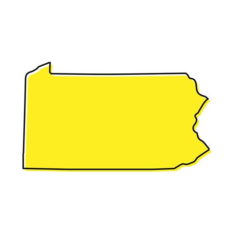 Simple outline map of Pennsylvania is a state of United States ...