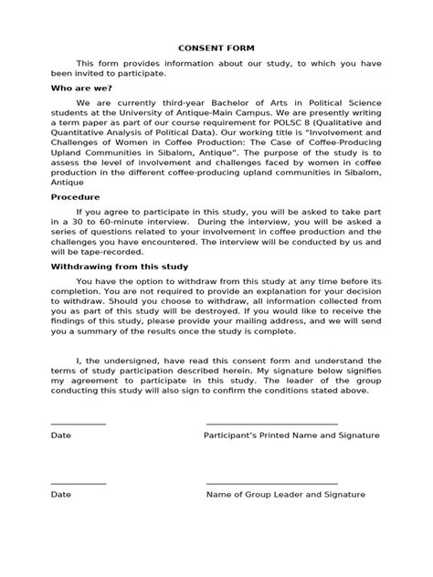 Consent Form Template | PDF
