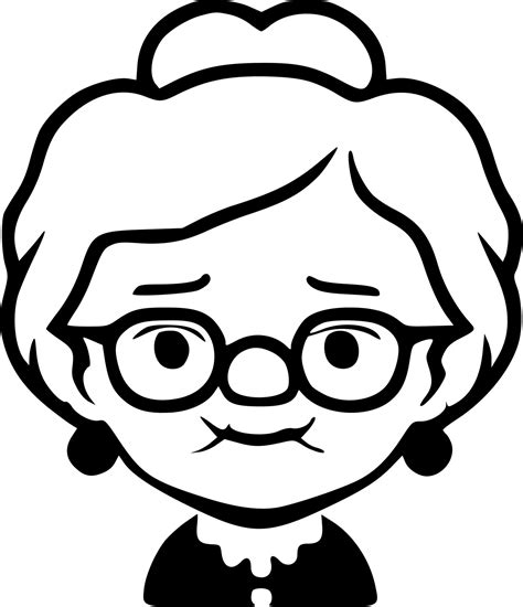 Grandma Clipart Black And White