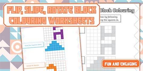 Flip, Slide, Rotate Block Colouring Worksheets