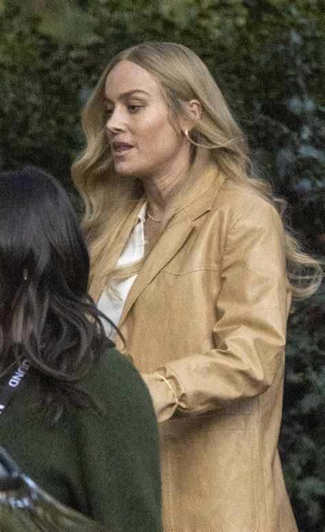 Brie Larson in a Beige Blazer on the Set of Close Personal Friends in ...