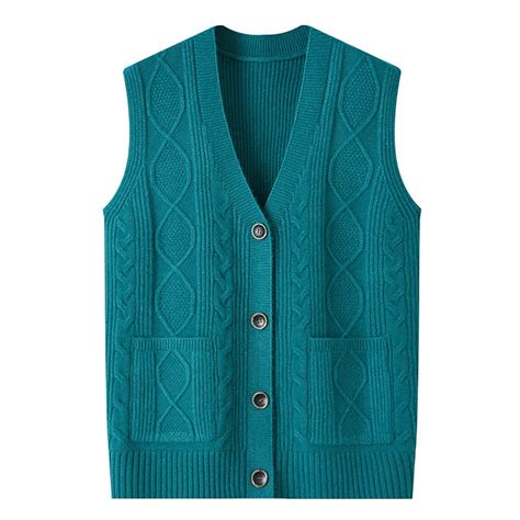 ZHENHONG Vest Sweater Women, Womens Knit Sweater Vest Solid V Neck ...