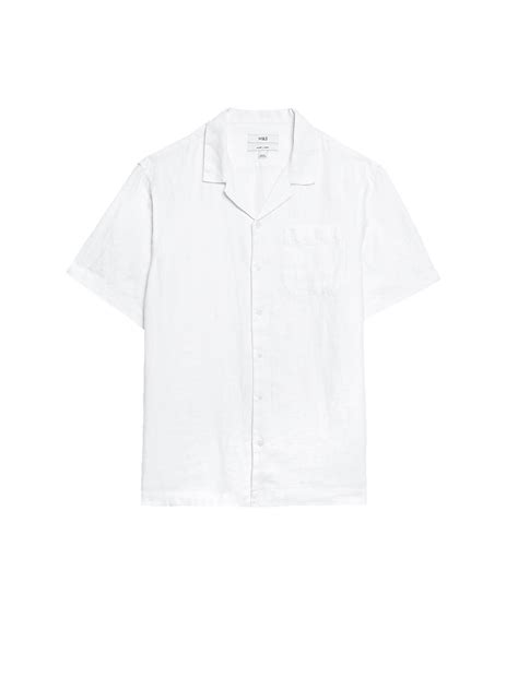 Buy Pure Linen Cuban Collar Shirt at Marks & Spencer