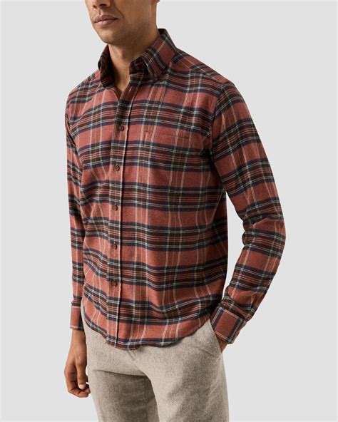 Plaid Check Flannel Shirt - Eton